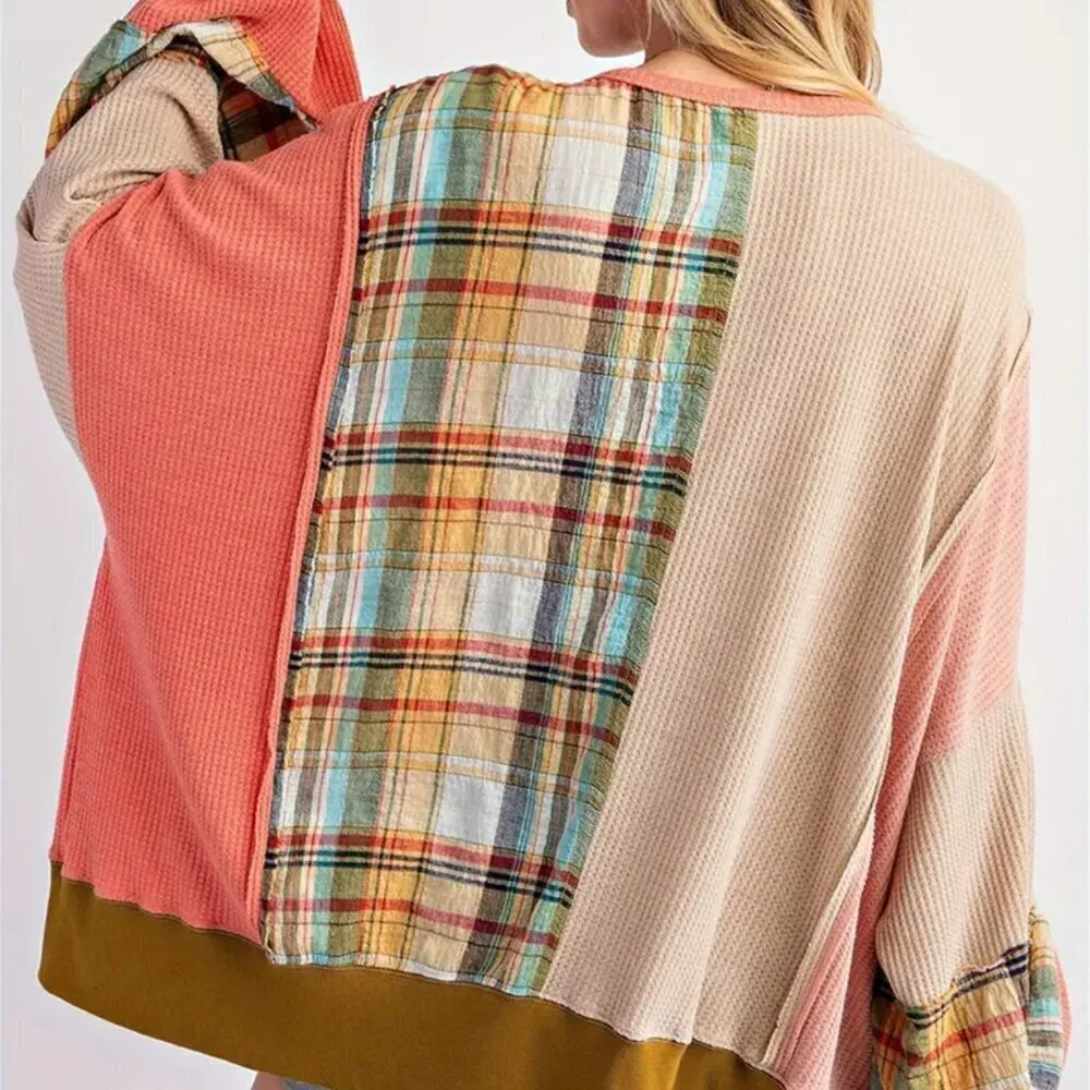 Appliqued Floral Lightweight Oversized Sweatshirt Size Large NWOT - Picture 3 of 16